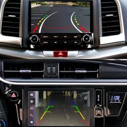 Car Backup Camera with Dynamic Trajectory Guide Line,Fisheye Golden Lens Front/Rear/Left/Right View Backup Camera for Car SUV RV