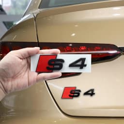 Glossy Black 192mm 275mm Car Styling Hood Front Bonnet Grill Rear Trunk S4 Badge Emblem Stickers For Audi S4 2010-2019 Accessory