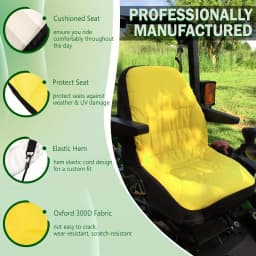 Padded Compact Tractor Seat Cover, 300D Waterproof UV Protector for John Deere 1025R 2025R Lawn Mower
