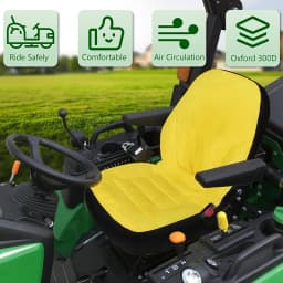 Padded Compact Tractor Seat Cover, 300D Waterproof UV Protector for John Deere 1025R 2025R Lawn Mower