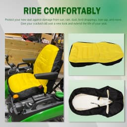 Padded Compact Tractor Seat Cover, 300D Waterproof UV Protector for John Deere 1025R 2025R Lawn Mower