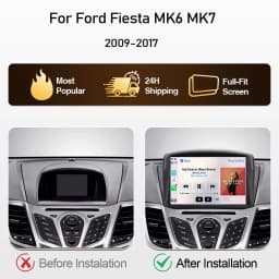 Android 16 Car Radio For Ford Fiesta MK6 MK7 2009 - 2017 Carplay Android Auto Stereo Player GPS Navigation Wifi Video Autoradio