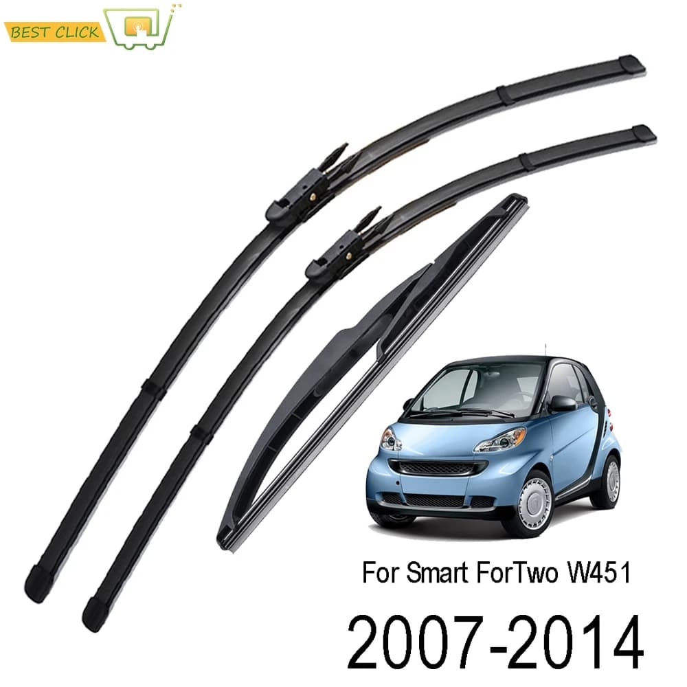 Misima Windshield Windscreen Wiper Blades For Smart ForTwo W451 2007 - 2014 Front Rear Window Set 2008 2009 2010 2011 2012 2013