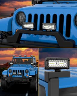 NAOEVO 7 inch LED Light Bar 240W 24000LM 4x4 Offroad Spot Flood Combo Fog LED Waterproof Work Lights for Truck Boat UTV ATV Jeep