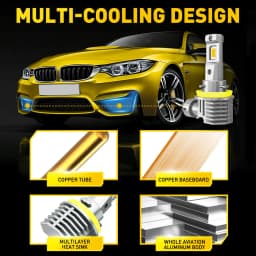 AUXITO 2Pcs 16000LM H8 H11 LED CSP Chip Fog Lights Bulb HB4 9006 9005 HB3 LED Lamp Headight For BMW Toyota 6500K White Yellow