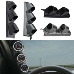 Universal Gauge Cup Car Meters Mount Holder 2 inch 52mm Gauge Pod 2/3 Hole Left Hand Drive A-Pillar Meter Pod Black/Carbon Fiber