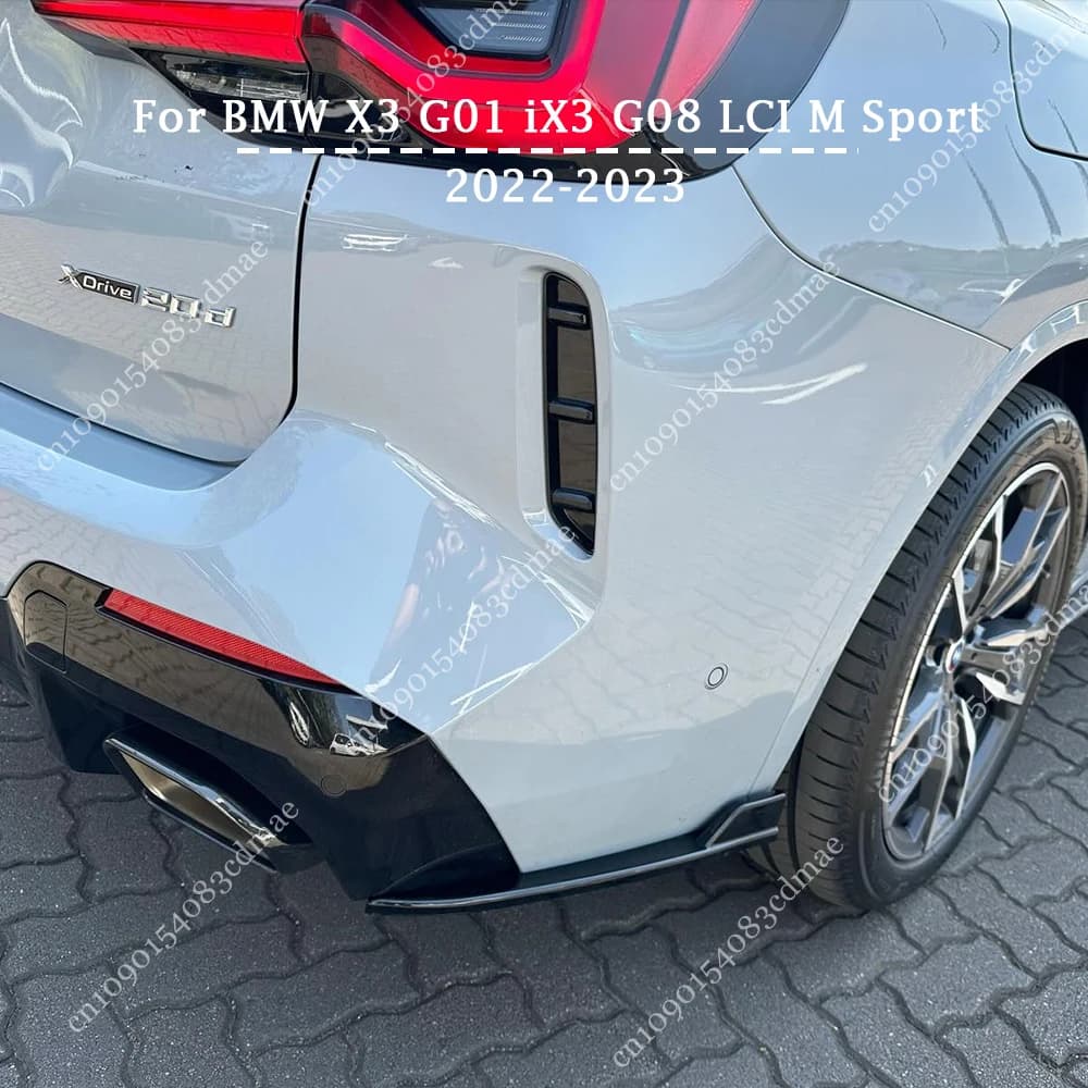 For BMW X3 G01 iX3 G08 LCI M Sport 2018-2023 Car Rear Bumper Side Canards Splitter Diffuser Corner Guard Body Kits Accessories
