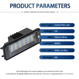 2PCS LED Car License Number Plate Light Lamps Canbus Error Free For VW Golf 4 1997-2005 Automobiles Parts Accessories