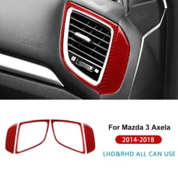 Real Carbon Fiber For Mazda 3 Axela 2014 2015 2016 2017 2018 LHD RHD Car Center Console Side Air Outlet Accessories Sticker
