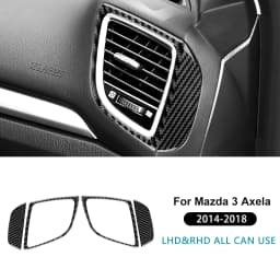 Real Carbon Fiber For Mazda 3 Axela 2014 2015 2016 2017 2018 LHD RHD Car Center Console Side Air Outlet Accessories Sticker
