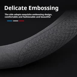 34cm For Peugeot Double D-Shaped Steering Wheel Cover Ultra-Thin Micro Fiber Leather Breathable 208 408 508 2008 3008 4008 5008