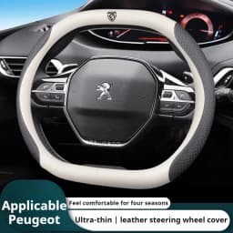34cm For Peugeot Double D-Shaped Steering Wheel Cover Ultra-Thin Micro Fiber Leather Breathable 208 408 508 2008 3008 4008 5008