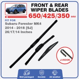For Subaru Forester SJ MK4 2014 - 2018 Car Front Rear Wiper Blade LHD RHD Windshield Windscreen Window 26"17"14" Durable Brushes