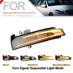 iJDM Dynamic Amber Turn Signal LED Light Side Mirror Indicator for Mercedes Benz W204 CLA A B C E S GLA GLK CLS Class W176 W212