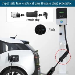 470Ω TYPE 2 Female to Schuko / Universal Socket EV Car Discharge Adapter for MGZS MG4 MG5 Marvel R (Need Car Supports V2L)