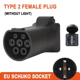 470Ω TYPE 2 Female to Schuko / Universal Socket EV Car Discharge Adapter for MGZS MG4 MG5 Marvel R (Need Car Supports V2L)