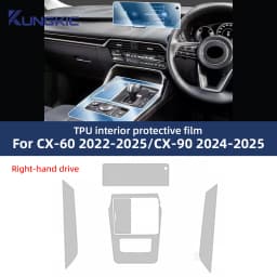 TPU Protective Film For Mazda CX60 CX90 2022-2025 CX-60 CX-90 Car Interior Center Console Transparent Anti-scratch Accessories