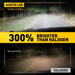 AUXITO 2Pcs Canbus H3 LED Fog Light Bulbs 1:1 Mini Size H3 LED Fog Lamp DRL 12V Amber Yellow 6500K White 300% Brighter CSP Chips