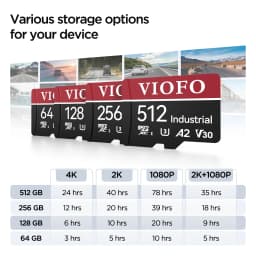 VIOFO Industrial Grade MicroSD Card, U3 A2 V30 High Speed Memory Card with Adapter