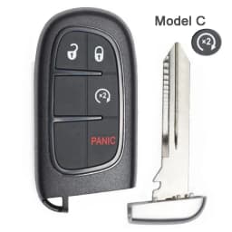 KEYECU GQ4-54T 433MHz 4A Chip For Jeep Cherokee 2014 2015 2016 2017 2018 2019 2020 Durango Chrysler 4/5 Buttons Car Remote Key
