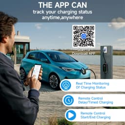 AFYEEV Type 2 Portable EV Charger 7.2KW 32A 1Phase Wallbox Type1 GB/T EVSE Charging Cable CEE Plug WiFi APP Bluetooth Control