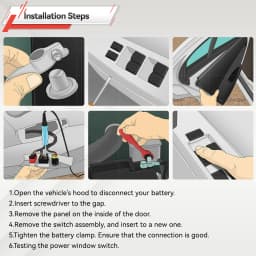 Window Glass Lifter Control Master Switch Panel Without Folding Fits For Peugeot 208 2008 3008 5008 2018 96751127ZD 96751120ZD