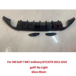 For VW Golf 7 MK7 ordinary/GTI/GTD 2013-2016 Car Rear Bumper Lip Diffuser Chin Tuning Spoiler with Lights Accessories Body Kits