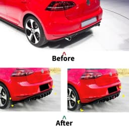 For VW Golf 7 MK7 ordinary/GTI/GTD 2013-2016 Car Rear Bumper Lip Diffuser Chin Tuning Spoiler with Lights Accessories Body Kits