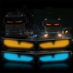 2PCS Car Eyes LED Display Animated Devil LED Eyes Truck Car Window LED Eyes Flexible LED Display Screen Panel For Windshield