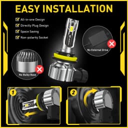 AUXITO 2Pcs 9005 HB3 9006 HB4 H8 H9 H11 LED Fog Light PTF H16JP H11 H8 CSP LED Headlight Bulbs 12V Fog Lamp Car Driving Lamp DRL