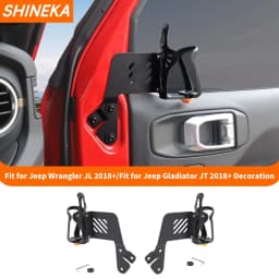 SHINEKA Car Front Door Side Water Cup Drink Holder Phone Bracket For Jeep Wrangler JL 2018 Up For Jeep Gladiator JT 2018 Up