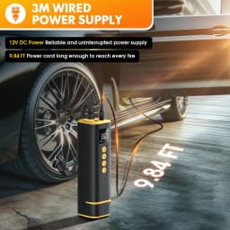 CARSUN Car Tire Air Pump 12V 150PSI Air Compressor Portable Wired Inflator For Car Motorcycle Bicycle with Extended Power Cord ﻿