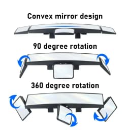 Adjustable Wide-view Rearview Mirror In The Car Wide Angle Panoramic Assisting Interior Clip On Convex Rear View Mirror For Car