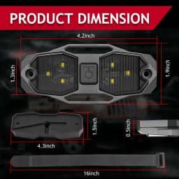 For Jeep Wrangler JK 2007-2018 Roll Bar Cage Mount UTV LED Interior Dome Light Map Courtesy Lighting White Bright Waterproof 12V