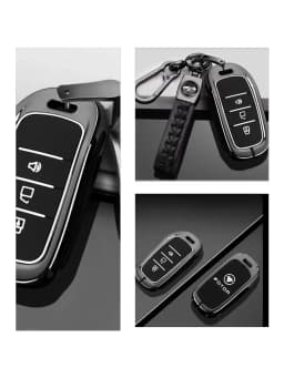 Zinc Alloy Car Key Case for FOTON TUNLAND V7 V9 Car-Styling Remote Cover Shell Keychain Housing Ring Holder Fob Accessories
