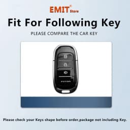 Zinc Alloy Car Key Case for FOTON TUNLAND V7 V9 Car-Styling Remote Cover Shell Keychain Housing Ring Holder Fob Accessories
