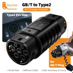 Feyree EV Charger Station Adapter GBT to Type 2 IEC 62196-2 Converter EVSE Single/Three Phase Connector 16A 32A for Type 2 Cars
