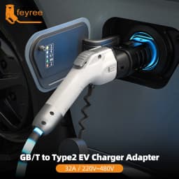 Feyree EV Charger Station Adapter GBT to Type 2 IEC 62196-2 Converter EVSE Single/Three Phase Connector 16A 32A for Type 2 Cars