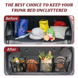 Cargo Net Trunk Bed Organizer,Mesh Storage Net with 4 Metal Hooks, Heavy Duty Cargo Net for SUV,Car,Pickup Truck Bed
