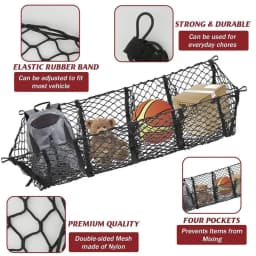 Cargo Net Trunk Bed Organizer,Mesh Storage Net with 4 Metal Hooks, Heavy Duty Cargo Net for SUV,Car,Pickup Truck Bed