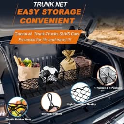 Cargo Net Trunk Bed Organizer,Mesh Storage Net with 4 Metal Hooks, Heavy Duty Cargo Net for SUV,Car,Pickup Truck Bed