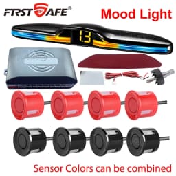 FirstSafe Factory Front and Rear Parking Sensor Kit Mood Light Display System Backup Monitor Detector Assistant 6 8 Radar Sensor