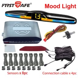 FirstSafe Factory Front and Rear Parking Sensor Kit Mood Light Display System Backup Monitor Detector Assistant 6 8 Radar Sensor