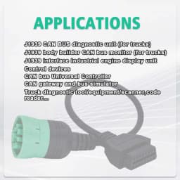 J1939 OBD Cable 9pin to 16pin Heavy Duty Truck OBD2 Diagnosctic Adapter Cable for Cummins 0.3M J1939 OBDII Converter Connector