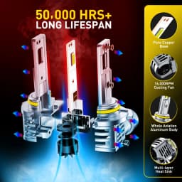 AUXITO 2Pcs 9005 Hb3 LED Headlight Bulbs H1 H4 H7 H13 9006 H8 H11 LED Lamp with Fan Canbus Car Lights 60W 30000LM