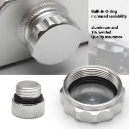 1L/2L Square Engine Coolant Radiator Overflow Oil Catch Can Reservoir Oil Fuel Tank With Drain Plug Breather Aluminum