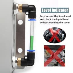 1L/2L Square Engine Coolant Radiator Overflow Oil Catch Can Reservoir Oil Fuel Tank With Drain Plug Breather Aluminum