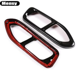 2Pcs Glossy Black Steel Car Exhaust Muffler Pipe Tip Cover Trim For BMW 7 Series F01 G11 G12 730 740 750li 2009-2022 Accessories