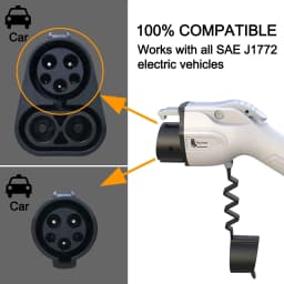 Feyree Type1 7kW 32A 1P EV Charger Plug with J1772 Cord Current Adjustable Portable Charging Box Holder for Electric Car Charger