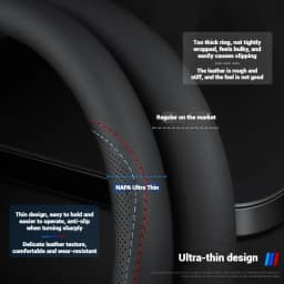 Leather Breathable Car Steering Wheel Cover Anti Slip 38Cm For Mazda 23 CX5 CX30 CX8 CX3 Mazda2 6 5 CX9 BT50 MX5 Car Accessories